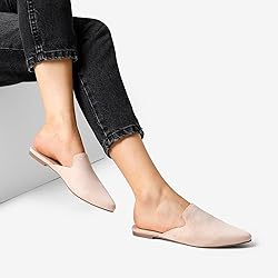 DREAM PAIRS Women's Flat Mules Pointed Toe Backless