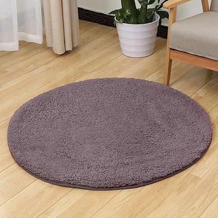 Morbuy Tapis Rond Lavable Tapis En Peluche Interieur Anti