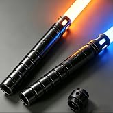 jvmusaber Lightsaber Rechargeable Dueling Light Saber RGB 20 Color -2PC | 3 FX Sound and Motion Sensors Metal Hilt Sword Toy Galaxy War Fighters Halloween Cosplay Birthday Christmas Gift