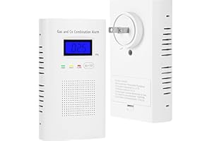 AWATIN Combination Natural Gas Detector & Carbon Monoxide Detector, Plug in Carbon Monoxide Alarm & Propane Detector,Methane,with Backup 9V Battery Feature, Digital Display for Home, Apartment, RV