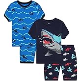 Little bety Boys Cotton Dinosaur Pajamas Kids Summer Shorts Space Pjs Toddlers Truck Sleepwear Sets 18Months-10Years