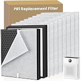 2 Pack PR1 Replacement Filter Compatible with Mooka PR1 Air Purifier | with 8pcs Washable Pre Filter True HEPA High-Efficiency Activated Carbon Filter for Home Large Room