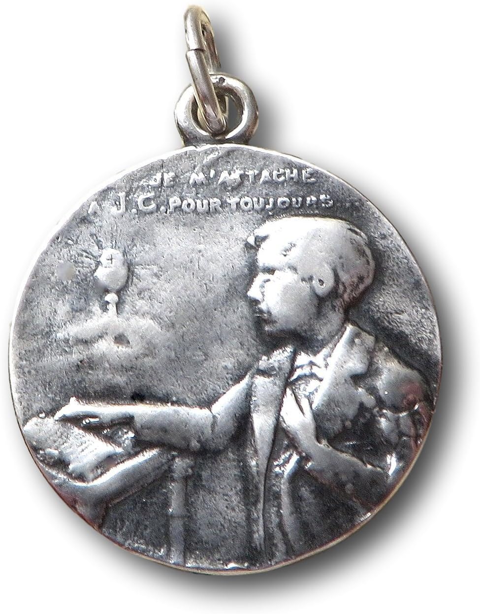 Sterling Silver First Holy Communion Boy's Medal - Antique Reproduction