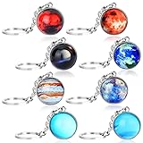 8Pcs Solar System Keychains Outer Space Party