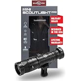 SureFire Weaponlight LED - M340C-BK-PRO 500 Lumens 7,600 Candela - Black | M340C-BK-PRO Mini Scout Light Pro Hybrid Beam LED w/ Click Tailcap Switch - Mil-Spec Hard Anodized IPX7 - Black