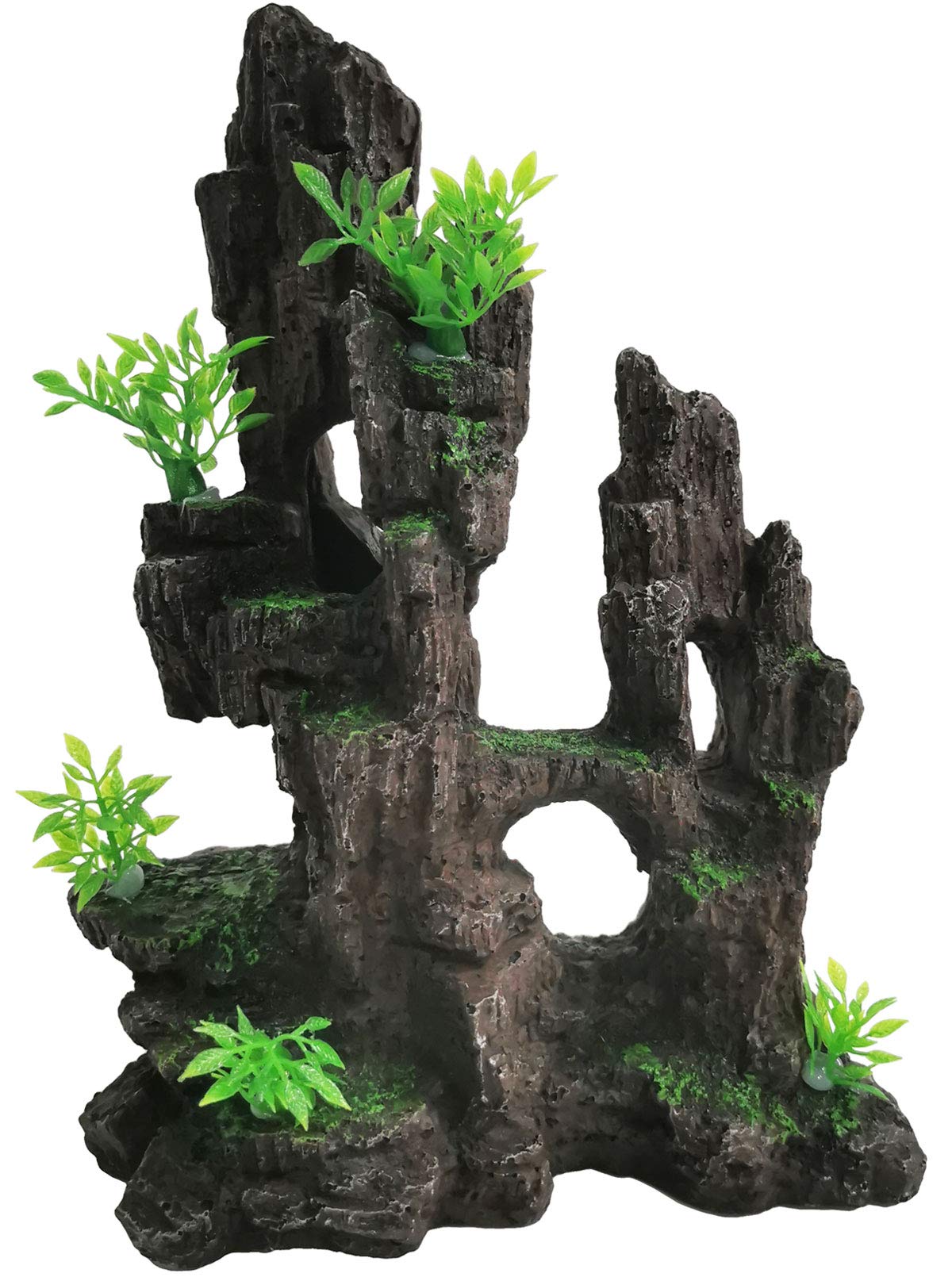 Photo 1 of kathson Aquarium Mountain View Stone Resin Fish Tank Decoration Betta Hideout Caves Rockery Landscape Tree Rock Hiding Cave Decor for Small Fish Shrimp Play Ornament