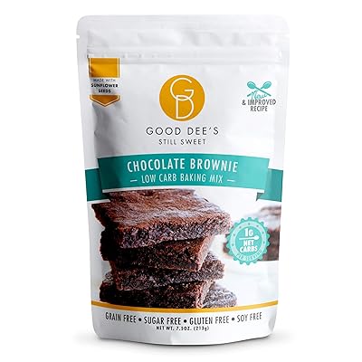 Good Dee&amp;rsquo;s Chocolate Brownie Mix - Low Carb Keto Baking Mix (1g Net Carbs, 12 Servings) | Sugar-Free, Gluten-Free, Grain-Free, Nut-Free, Soy-Free &amp; IMO-Free | Diabetic, Atkins &amp; WW Friendly