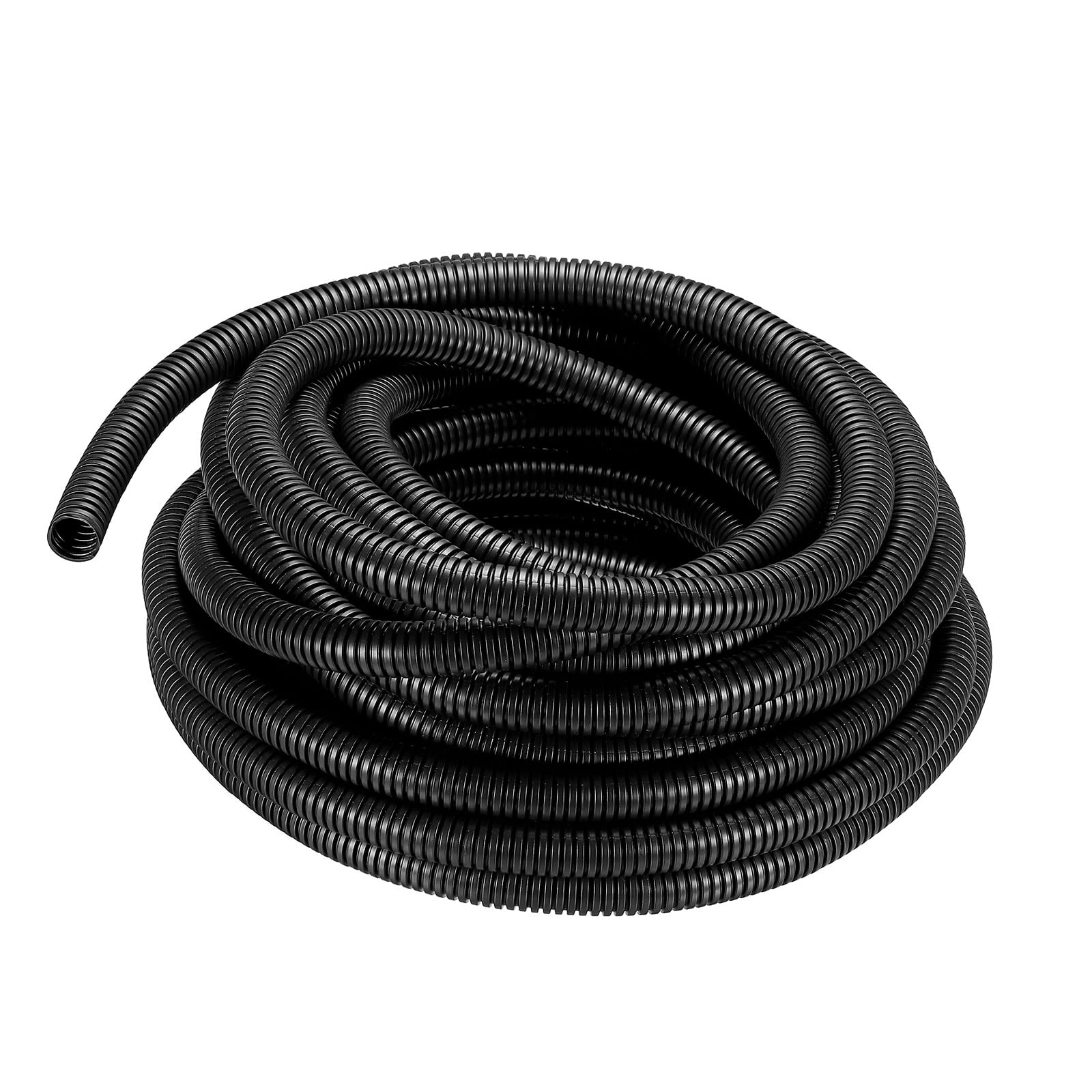DMiotech 18mmx15mmx12m Plastic Non-Split Corrugated Tubing Indoor Outdoor Cord Management for Wrap Tidy Office Garden