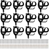 Cididu 12 Counts Horse Bridle Rack, Metal Bridle Hooks Bracket, Bridle Holder Wall Mount with Tubes and Screw, Horse Tack Harness Storage Halter Hanger for Tack Room Horse Barn Supplies