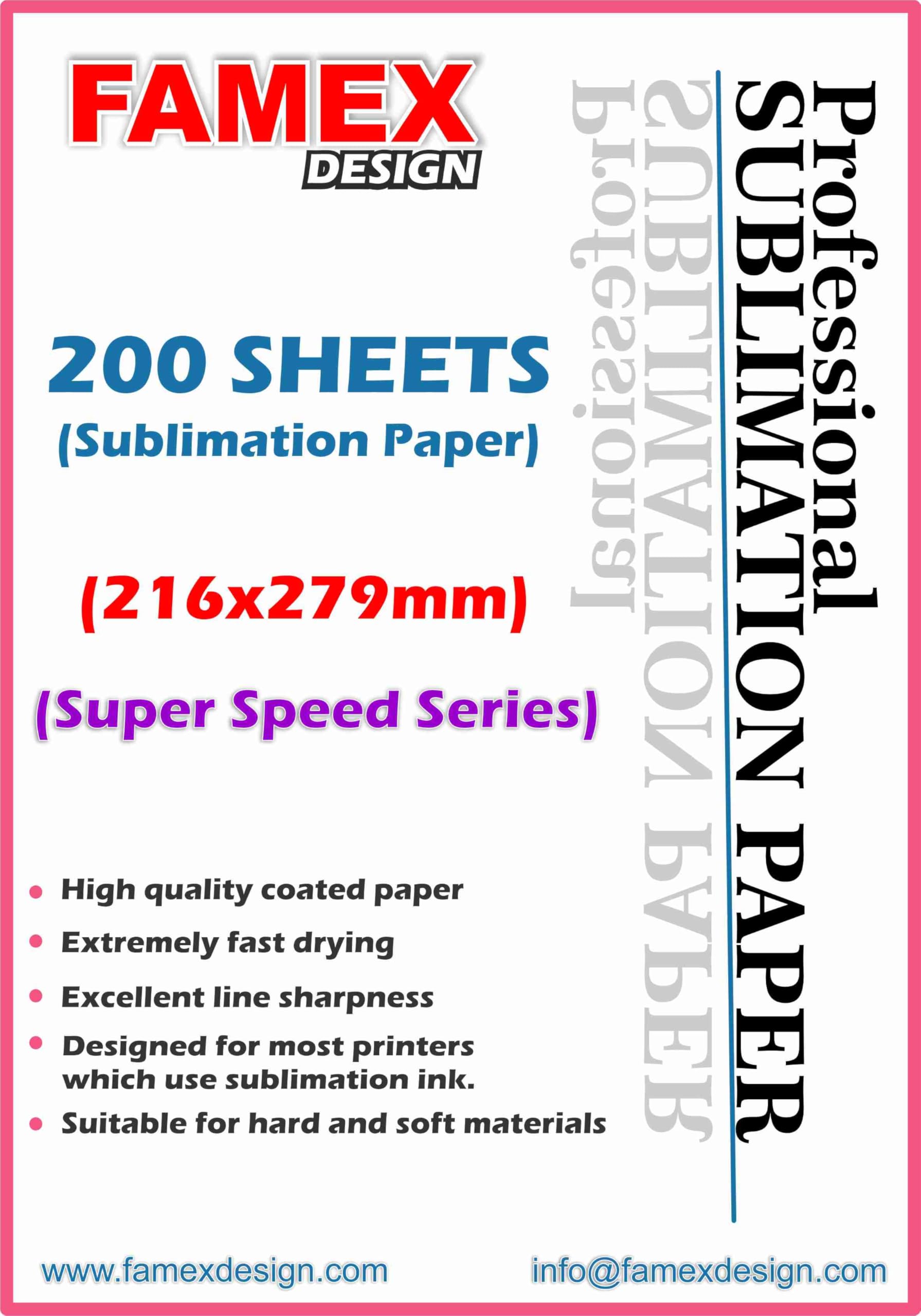 100-200-300 Premium Quality A4 Sublimation Paper for Mug Transfer and sub Heat Press (200)