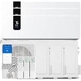 YITAHOME 36000 BTU Mini Split AC/Heating System 20 SEER2 12000 BTU*3 Set | WiFi Enabled 115V Multi Zone Ductless Air Conditioner with 3 Outdoor Units(Not Single),Enable Different Modes Simultaneously