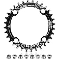 Boao Chainring 104 BCD Chainring 32T Chainring Narrow Wide Single Chain Ring with 4 Pieces Sprocket Bolts for Road Bikes, Mountain Bikes, BMX MTB Bike