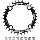 Boao 32T Narrow Wide Chainring 104 BCD with 4 Sprocket Bolts, 32T, Black | Single Speed for Road, Mountain, BMX, MTB Bikes, Anti-drop Tooth Design, Lightweight Alloy, Includes Mounting Hardware