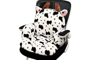 RuRu monkey Cute Chair Cushion Cow, Gaming Chair Cushion with Backrest Non-Slip, Comfy Seat Cushion for Office Desk, Kawaii Chair Cushions for Gamer, Soft Chair Cushion for Room Bedroom Decor(32"x24")