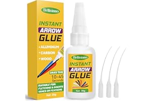 Bellisinno Arrow Insert Glue 30g, Instant Fletching Glue, Archery Accessories for Fletching Vanes and Feathers, Ideal for Aluminium, Carbon and Wood Shafts
