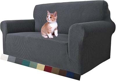 MAXIJIN 2 Seater Couch Cover Jacquard Spandex Grey