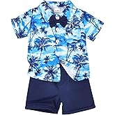 CETEPY Toddler Baby Boy Summer Clothes Hawaiian Outfit Short Sleeve T-shirt Top & Shorts Set 12 Months-4 Years old