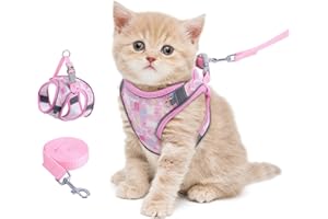 ORIA Cat Harness and Leash, Cat Harness Escape Proof, Adjustable and Breathable Kitten Harness, Pet Harness for Small Dogs an