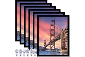 ijuerybai 6 Sets 14x18 Picture Frame, Frames for 14 x 18 Canvas Collage Photo Poster Certificate Wall Gallery, High Transparent Horizontal Vertical Black 14 by 18 Inches