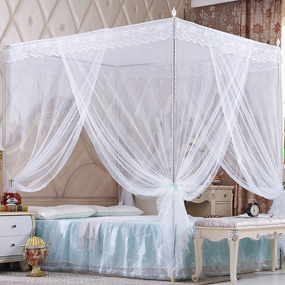 Amazon Com Nattey 4 Corners Princess Bed Curtain Canopy Mosquito