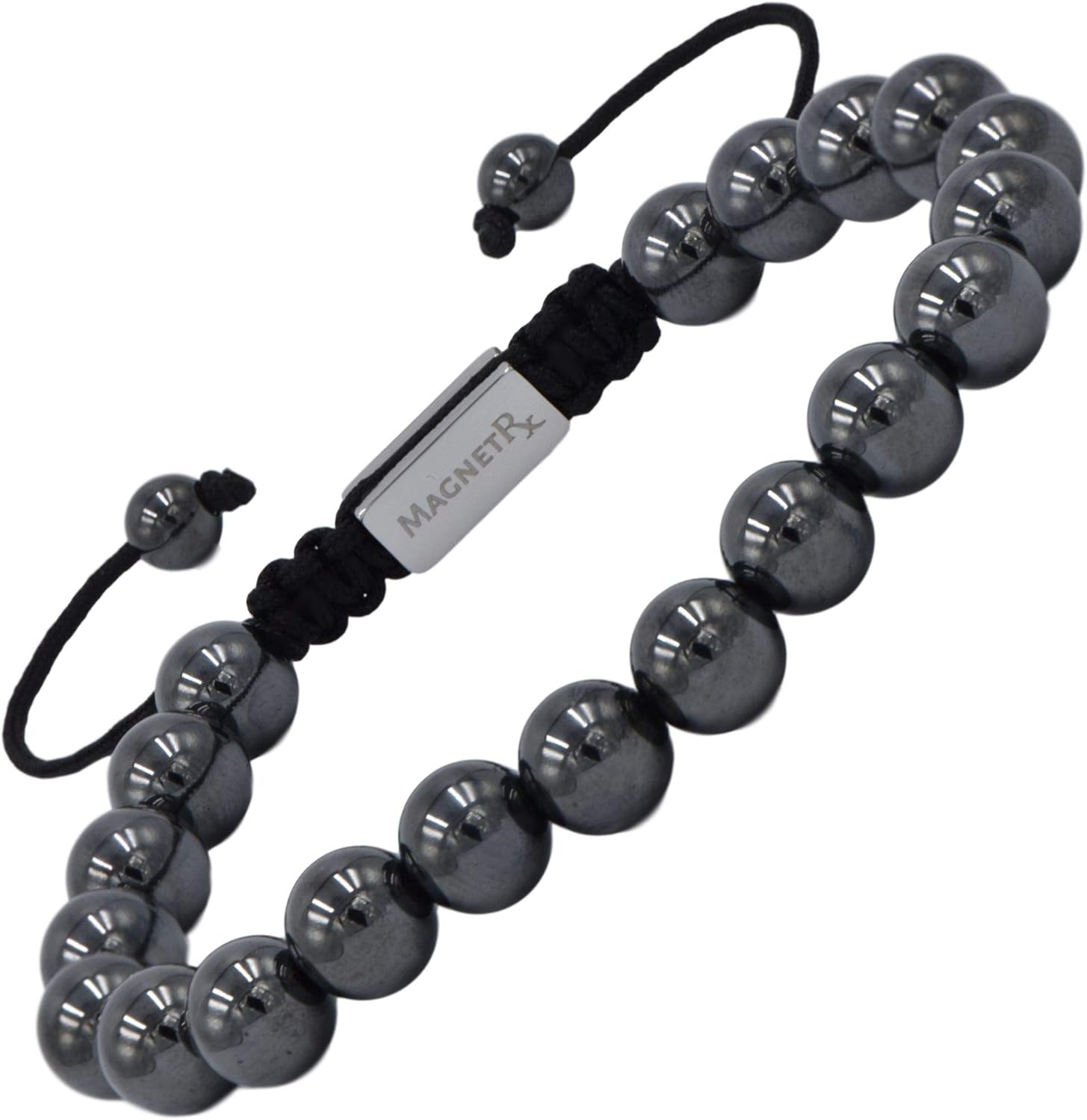 MagnetRX® Hematite Magnetic Therapy Bracelet - MAX Strength Natural Pain Relief and Healing Stones - Beaded Magnetic Hematite Bracelets (Double Strength 8mm): Health & Personal Care