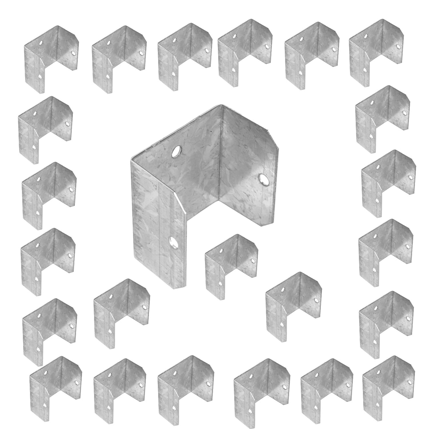 Postsaver Fence Panel Clips Trellis U Clip Bracket for Timber Posts, Anti Rattling Secure Fence or Refix Panel Galvanised Fencing Clips 47mm Fence Panels (Pack of 24)