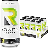 Rowdy Energy Drink, Sugar Free, Lemon Lime - Natural Caffeine, No Artificial Sweeteners or Preservatives, Keto Friendly…