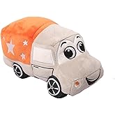 YCEDC 11 Inch Plush Dump Truck Pillow Stuffed Toy - Gray and Yellow