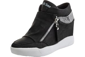 rismart Women's Wedge Platform Bootie Fashion Sneakers