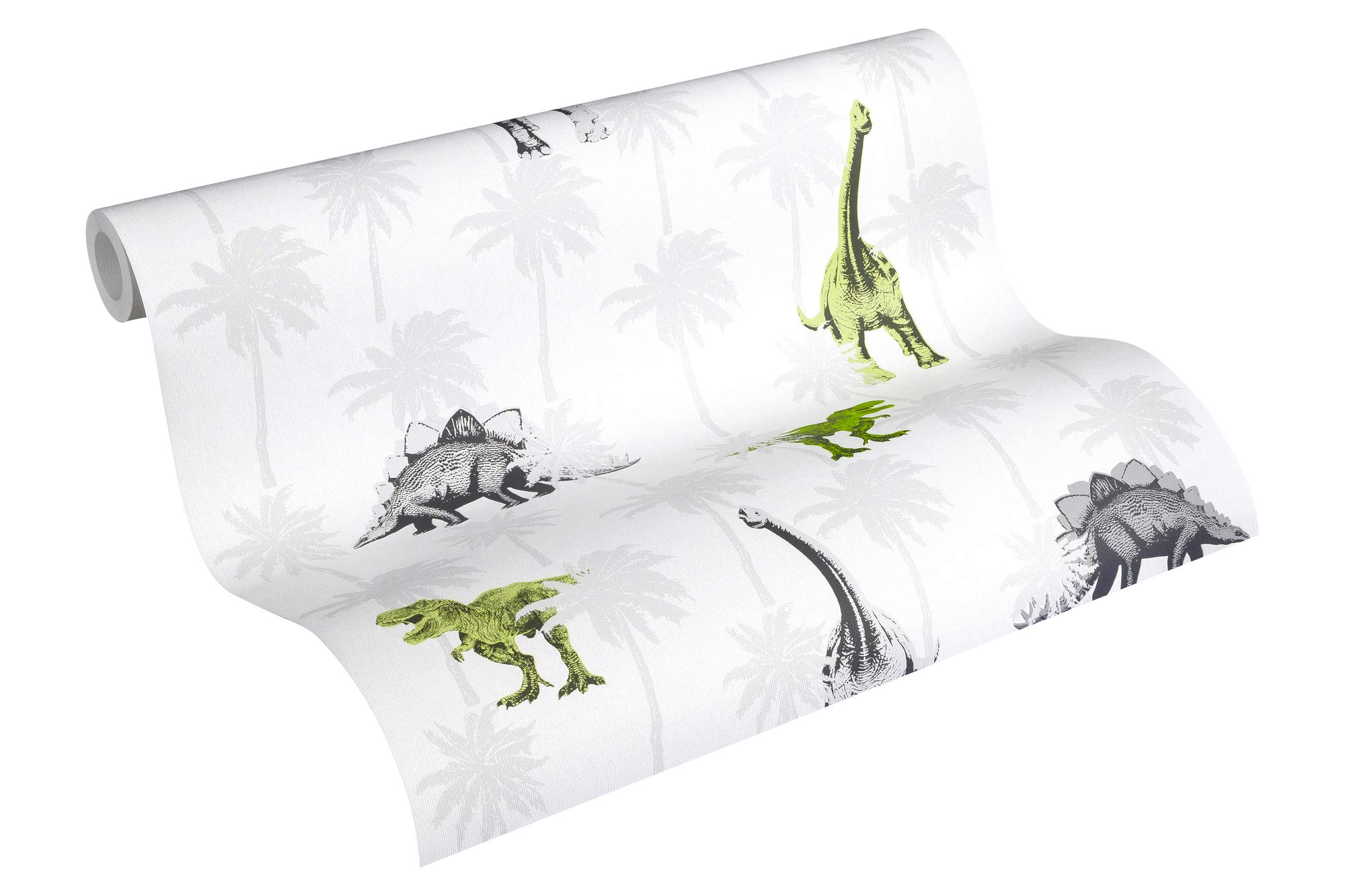 Kids Wallpaper Little Stars Non-Woven Wallpaper 10.05 m x 0.53 m Green Grey White Made in Germany by Livingwalls 358352 35835-2
