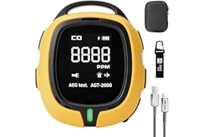 AEGTEST AGT-2000 Portable Carbon Monoxide Detector for Travel, 240H Standby, CO Detector with Audible & Visual Alerts for Cam