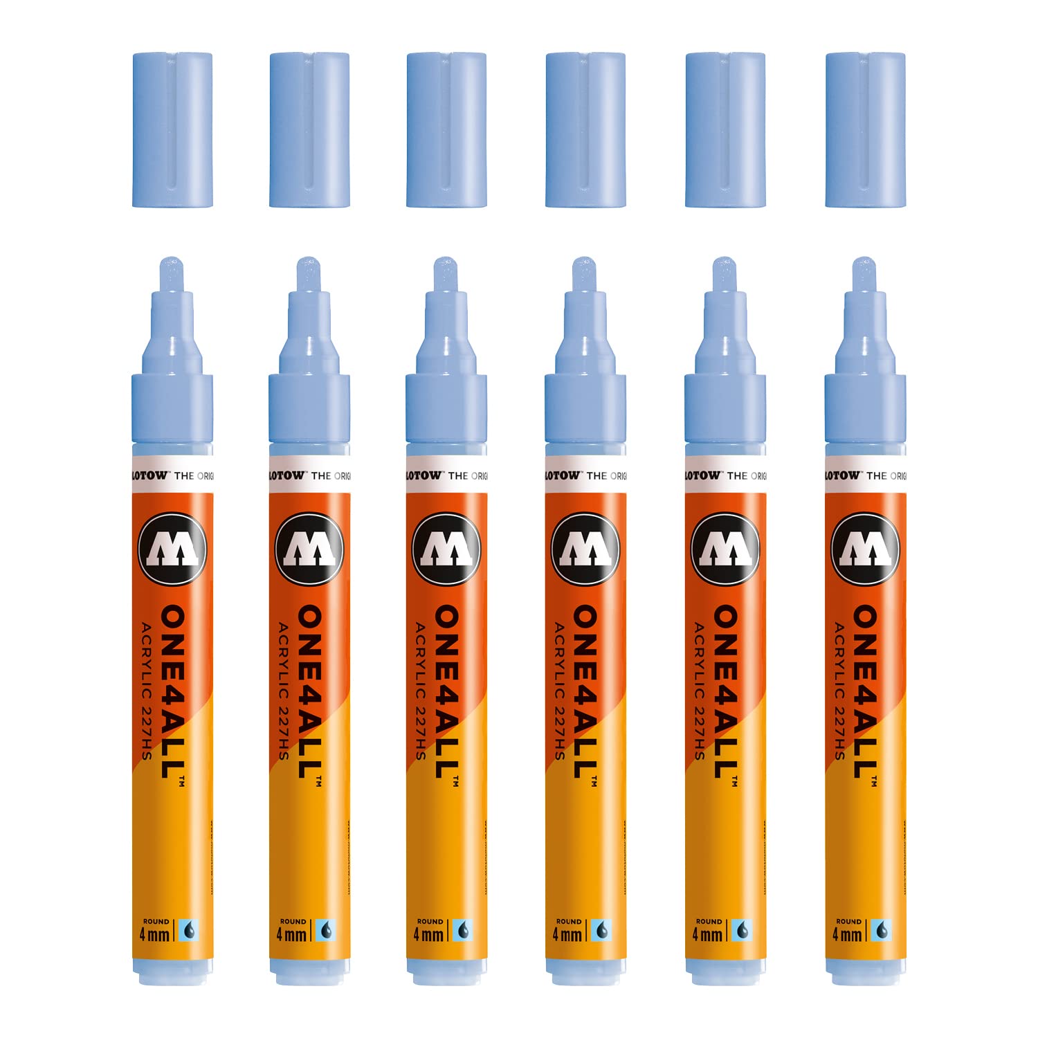 Molotow MO227217 One4All 227HS Ceramic Light Pastel Pencil – Pack of 6