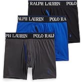 POLO RALPH LAUREN Men's Underwear Boxer Briefs Pack, 3-Pack, 4D Flex Cooling Microfiber Underwear, Wicking Boxer Briefs