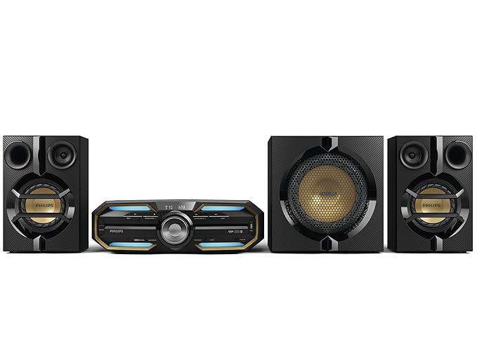 Philips FX55 HiFi Minisystem mit Bluetooth NFC (720 Watt, MAX Sound, LED Beleuchtung, USB, CD-MP3) schwarz