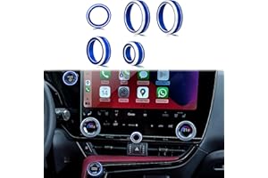 HDUFC For Lexus 2023 2024 2025 NX/RX/RZ/TX/GX550 alloy interior decoration, one-button start ring, volume adjustment knob cover, air conditioning knob cover, car interior decoration cover (5pcs, blue)