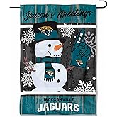 Jacksonville Jaguars Holiday Winter Snow Garden Flag Double Sided Banner