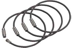 SILIPAC Large Key Ring Wire Stainless Steel Keychain Car Cable Keyring Loop Luggage Tag Hinge Keepers Binding Carabiner Big Locking