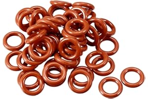 uxcell Silicone O-Ring, 10mm OD, 6mm ID, 2mm Width, VMQ Seal Ring Gasket, Red, Pack of 50