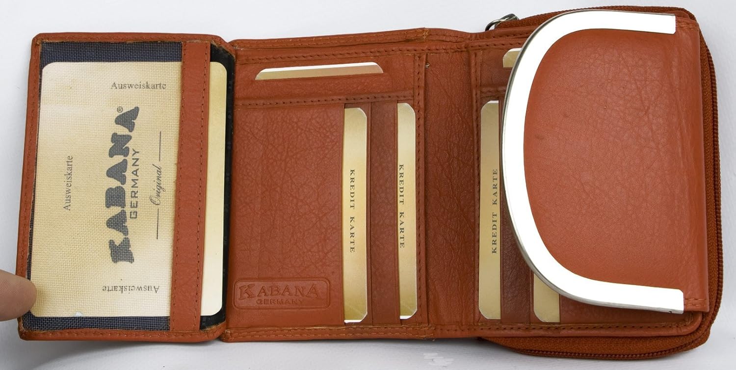 Women's Orange Compact Size Genuine Leather Wallet Kabana - Image 4