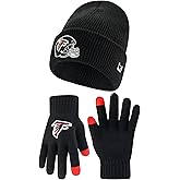 Ultra Game Adults NFL Official Super Soft Heritage Logo Winter Beanie Knit Hat with Extra Warm Touch Screen Gloves