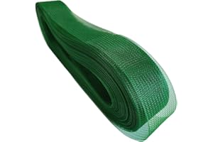 Abbaoww 50 Yards Stiff Horsehair Braid 2 Inch for Polyester Boning Sewing Wedding Dress Dance Gowns Shaping Trimming Accessories (Forest Green)