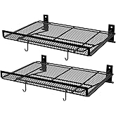 BABKAS 2 Pack Garage Wall Shelving,16.5" x 12.2" Garage Shelving Wall Mounted for Garage, Office,Laundry Room,Basement,Closet and Kitchen, Holds Up to 160 Lbs