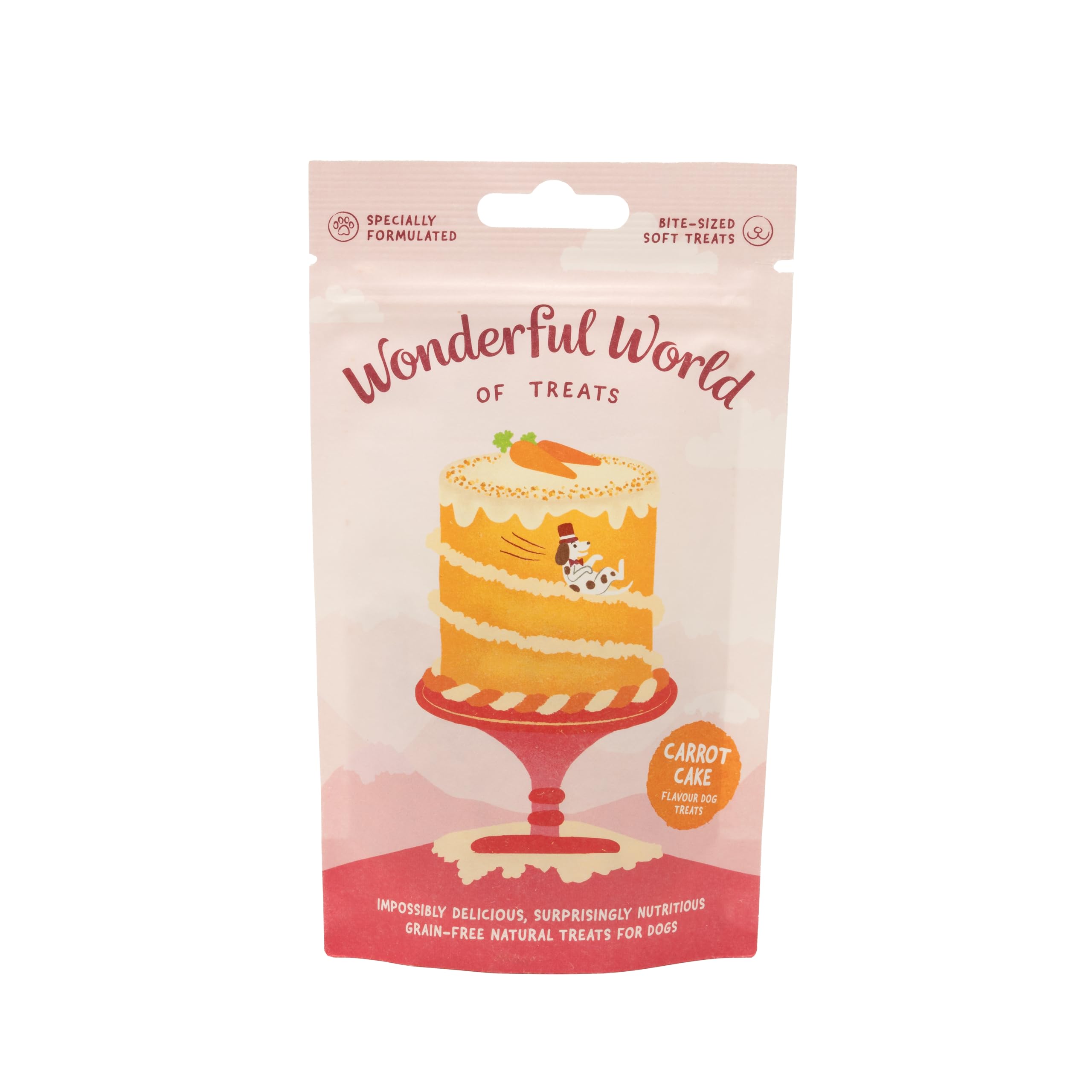 Wonderful World of Treats for Dogs – Dog Cake Multi Pack (12 x 50g) – Hand Baked Dog Treats UK – Healthy Dog Training Treats – Carrot Cake – Snacks for Puppies & Adult Dogs