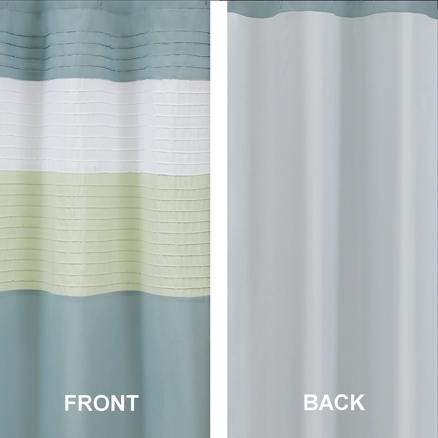 Comfort Spaces Windsor Bathroom Shower Pieced Ruffle Pattern Modern Elegant Microfiber Fabric Bath Curtains, 72"x72", Black Grey: Home & Kitchen