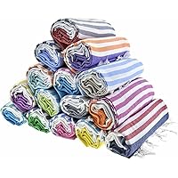HAVLULAND Pack of 6 Turkish Beach Towel Pool Swim Bath Towels Set Bulk Soft Cotton Extra Large Sand Free Quick Dry Lightweigh
