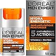 L’Oréal Paris Men Expert Anti Fatigue Daily Face Moisturizer for Men with Vitamin C & Protein, 24HR Non Greasy Hydration, For