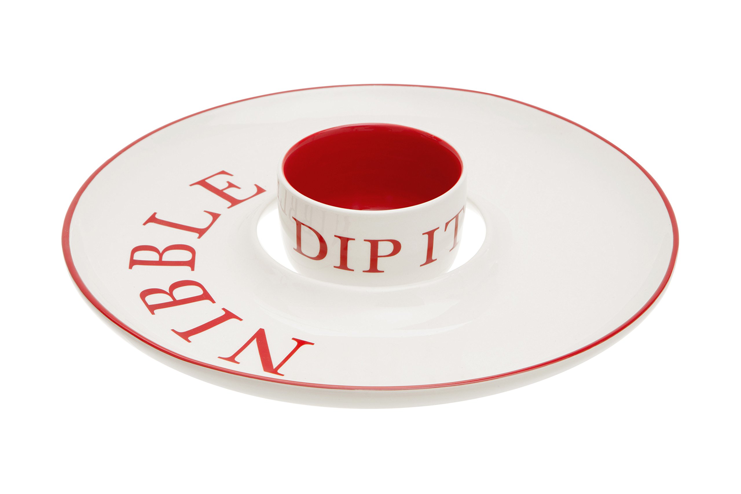 Premier Housewares Hollywood Nibble and Dip Set, Red/Cream, 2-Piece