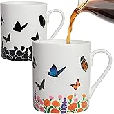Lovift Butterfly Coffee Mug Birthday Gift for Women, Novelty Ceramic Tea Cup Christmas Gifts, Unique Funny Heat Color Changing Mug for Best Friend, Dad, Mom, Sister, Daughter, Teacher. 12 oz.