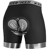 X-TIGER Cycling Underwear Mens Bike Shorts 5D Padded Mountain Biking Riding Shorts with Anti-Slip Leg,Bicycle Liner Shorts
