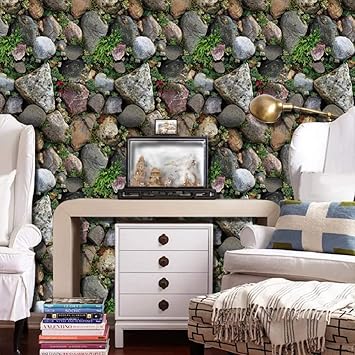 Buy Univocean 3d Modern Garden Stone Wallpaper Wall Poster